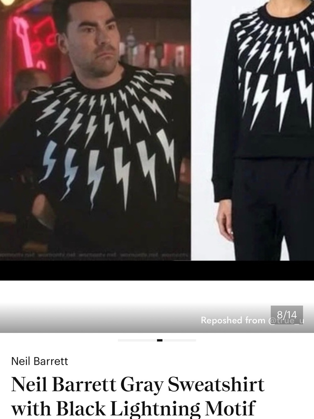 Neil Barrett BOLT Neoprene Bonded Oversized Side Zip Sweatshirt Size L Luxury - Picture 3 of 6